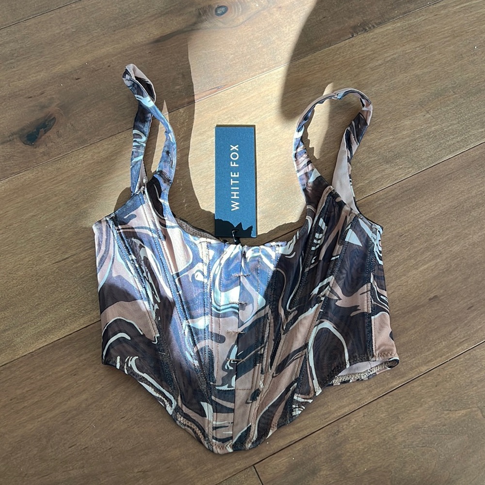 Something about you Bustier Brown Swirl XS Brand New with Tags
